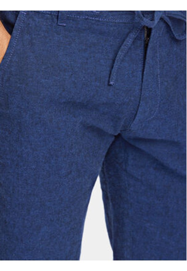 Lindbergh Szorty materiałowe 30-508003 Granatowy Relaxed Fit. Kolor: niebieski. Materiał: bawełna, len