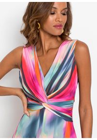 bonprix - Długa sukienka. Kolor: różowy. Wzór: nadruk, kolorowy. Sezon: lato. Długość: maxi #2