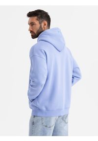 Ombre Clothing - Dresowa bluza unisex z kapturem i kieszeniami – lawendowa V9 OU-SNBC-0105 - XL/XXL. Okazja: na co dzień. Typ kołnierza: kaptur. Kolor: fioletowy. Materiał: dresówka. Wzór: aplikacja. Styl: casual #3