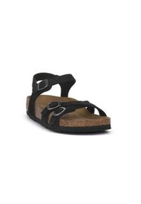 Sandały Birkenstock Kumba Sfb, Skóra Nubukowa Damskie. Kolor: czarny. Materiał: skóra