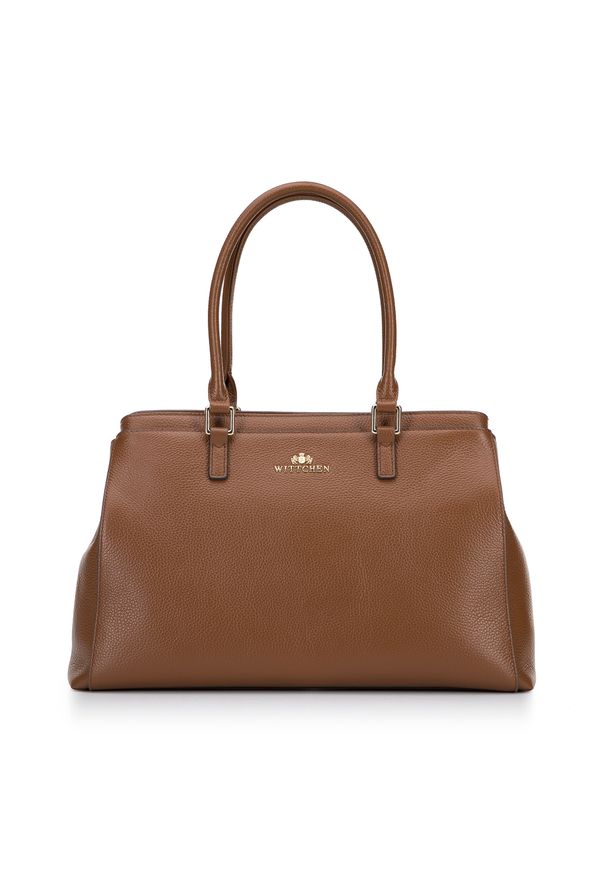 Wittchen - Torebka kuferek skórzana klasyczna. Kolor: brązowy. Wzór: haft. Dodatki: z haftem. Materiał: skórzane. Styl: klasyczny