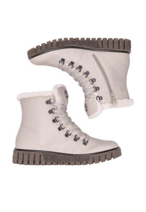 Rieker Trzewiki Y3432-60 Beżowy. Kolor: beżowy. Materiał: materiał