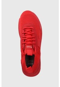 BOSS sneakersy Titanium kolor czerwony. Nosek buta: okrągły. Zapięcie: sznurówki. Kolor: czerwony. Materiał: guma