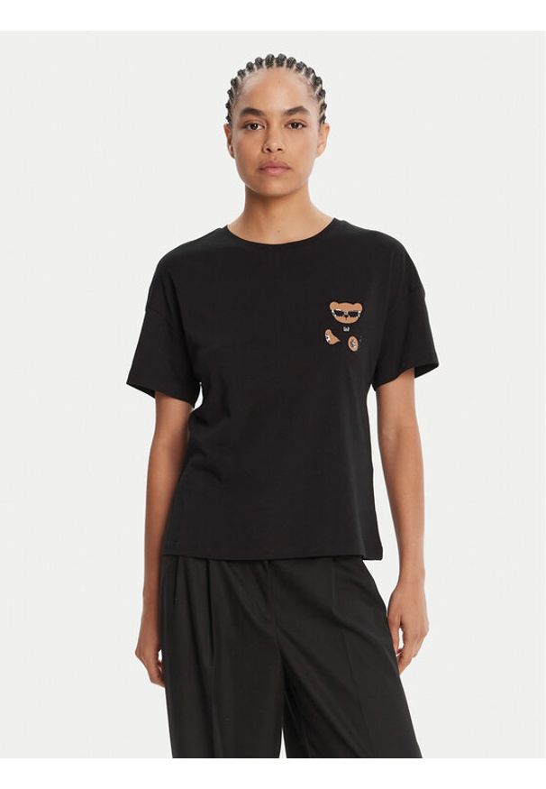 Liu Jo T-Shirt MF5416 JS923 Czarny Regular Fit. Kolor: czarny. Materiał: bawełna