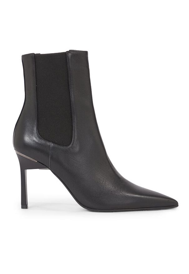 Calvin Klein Botki Geo Stiletto Chelsea Boot 90 HW0HW01708 Czarny. Kolor: czarny. Materiał: skóra