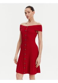 Morgan Sukienka codzienna 251-RMELDO Czerwony Regular Fit. Okazja: na co dzień. Kolor: czerwony. Materiał: syntetyk. Typ sukienki: proste. Styl: casual #1
