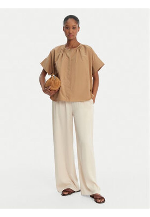Weekend Max Mara Koszula Educata 2615111172 Beżowy Regular Fit. Kolor: beżowy. Materiał: bawełna