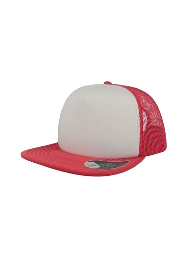 ATLANTIS - 5panelowa Czapka Trucker Unisex Snap 90s Flat Visor. Kolor: czerwony, biały, wielokolorowy