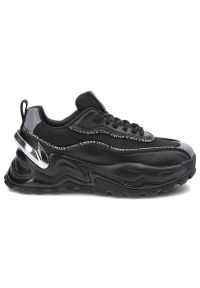 Czarne Sneakersy Damskie Cross Jeans Modne Obuwie. Okazja: na co dzień. Kolor: czarny. Materiał: syntetyk, materiał. Szerokość cholewki: normalna #4