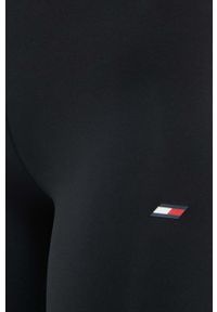 TOMMY HILFIGER - Tommy Hilfiger legginsy damskie kolor czarny gładkie. Stan: podwyższony. Kolor: czarny. Materiał: skóra, dzianina, materiał, włókno. Wzór: gładki. Sport: fitness #2