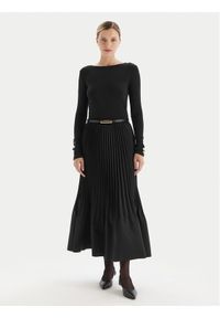 Fracomina Sukienka dzianinowa FS25WD2003W411F9 Czarny Slim Fit. Kolor: czarny. Materiał: syntetyk