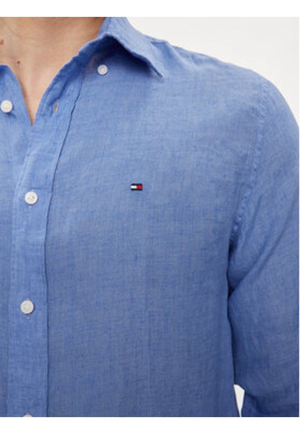 TOMMY HILFIGER - Tommy Hilfiger Koszula MW0MW34602 Niebieski Regular Fit. Kolor: niebieski. Materiał: len