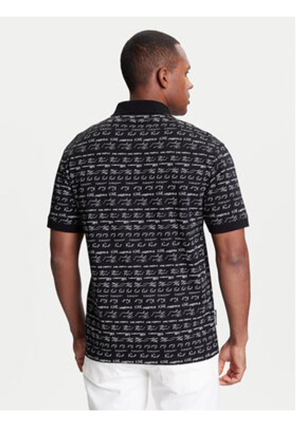 Karl Lagerfeld - KARL LAGERFELD Polo 745120 553225 Czarny Regular Fit. Typ kołnierza: polo. Kolor: czarny. Materiał: bawełna