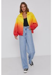 Calvin Klein Jeans Kurtka damska kolor pomarańczowy przejściowa. Okazja: na co dzień. Kolor: pomarańczowy. Styl: casual