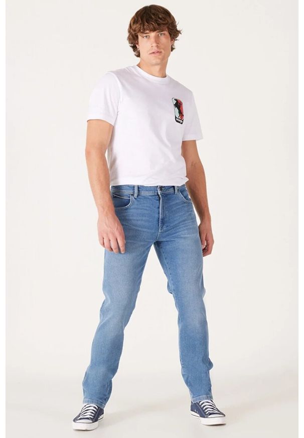 Wrangler - WRANGLER TEXAS SLIM MĘSKIE SPODNIE JEANSOWE BLUE MOON W12SU8392