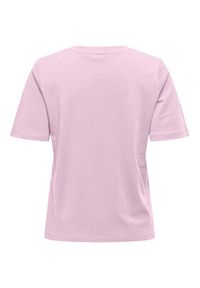 only - ONLY T-Shirt 15270390 Różowy Regular Fit. Kolor: różowy. Materiał: bawełna #8