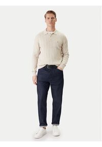 TOMMY HILFIGER - Tommy Hilfiger Sweter Classic MW0MW41955 Beżowy Regular Fit. Kolor: beżowy. Materiał: bawełna #2