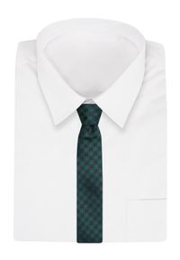 Krawat Alties (7 cm) - Zielony w Geometryczny Wzór. Kolor: zielony. Materiał: tkanina. Wzór: geometria. Styl: wizytowy, elegancki #2
