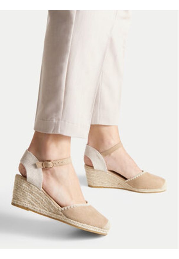 Jenny Fairy Espadryle WYL2610-1 Beżowy. Kolor: beżowy. Materiał: materiał