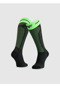 4f - 4F Skarpety narciarskie męskie - czarne 39-42. Kolor: czarny. Materiał: wełna, prążkowany. Sport: narciarstwo #1