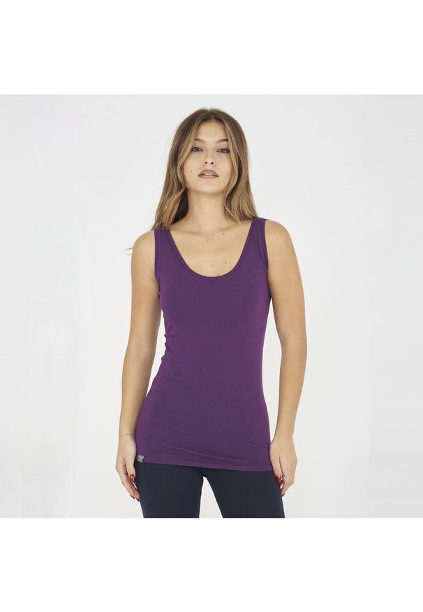 LEGEA - Top treningowy damski RAITA fioletowy. Kolor: fioletowy. Materiał: materiał. Sport: fitness