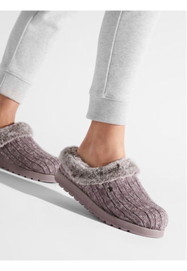 skechers - Skechers Kapcie Ice Angel 31204/MVE Fioletowy. Kolor: fioletowy. Materiał: materiał