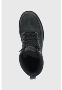 Levi's® - Levi's Workery skórzane damskie kolor czarny na płaskim obcasie. Okazja: na spotkanie biznesowe. Nosek buta: okrągły. Zapięcie: sznurówki. Kolor: czarny. Materiał: skóra. Obcas: na obcasie. Styl: biznesowy. Wysokość obcasa: niski #4