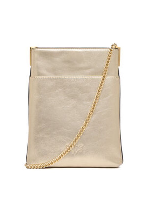 Pinko - PINKO Torebka Flat Satchel AI 25-26 PCPL 105352 A2O9 Złoty. Kolor: złoty. Materiał: skórzane