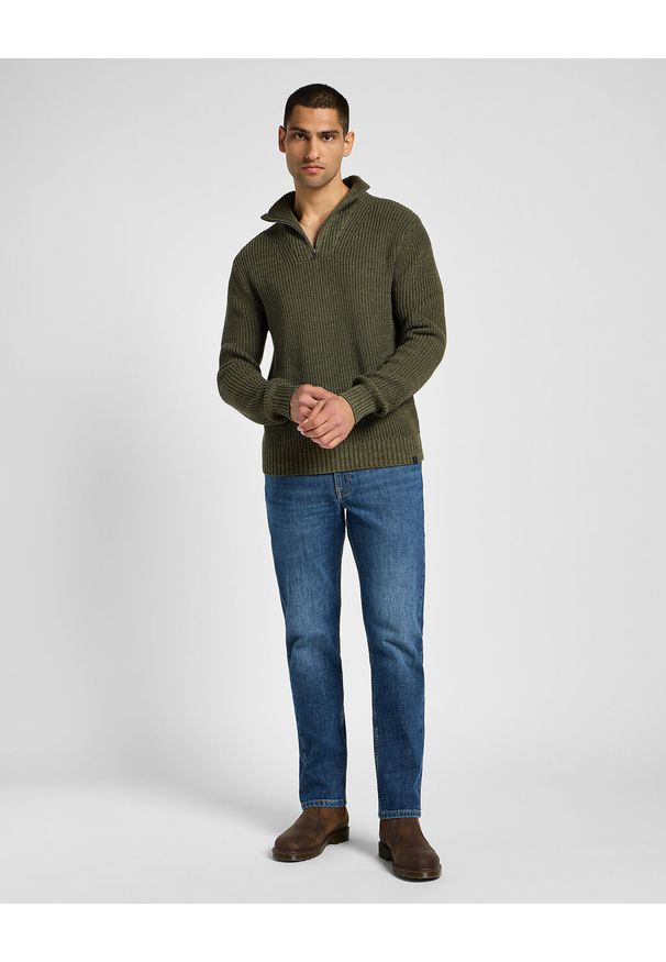 Lee - LEE MĘSKI SWETER HALF ZIP KNIT MERCANTILE GREEN 112355675 L83Y008526