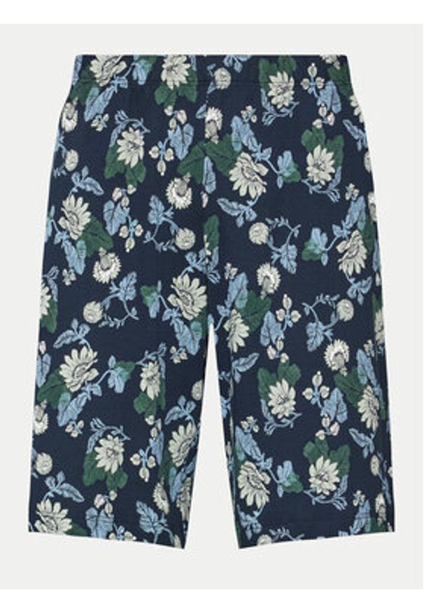 Hanro Piżama Night & Day 75137 Granatowy Relaxed Fit. Kolor: niebieski. Materiał: bawełna