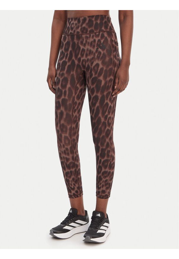 Adidas - adidas Legginsy Optime Essentials Workout KA6346 Brązowy Slim Fit. Kolor: brązowy. Materiał: syntetyk