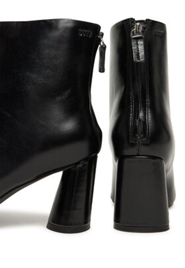 BOSS Botki Gracey 50552784 Czarny. Kolor: czarny. Materiał: skóra