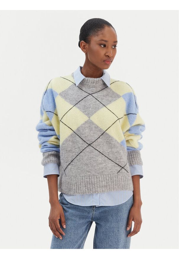 TOMMY HILFIGER - Tommy Hilfiger Sweter WW0WW47464 Kolorowy Relaxed Fit. Materiał: syntetyk. Wzór: kolorowy