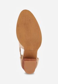 Renee - Beżowe Ażurowe Botki Vices na Słupku w Stylu Kowbojek Ozdobione Wycięciem Isfedi. Okazja: na co dzień. Zapięcie: sprzączka. Kolor: beżowy. Materiał: jeans, koronka. Wzór: ażurowy, aplikacja. Obcas: na słupku. Styl: casual, elegancki. Wysokość obcasa: średni #3