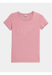 4f - 4F T-Shirt 4FAW23TTSHF0907 Różowy Slim Fit. Kolor: różowy. Materiał: bawełna