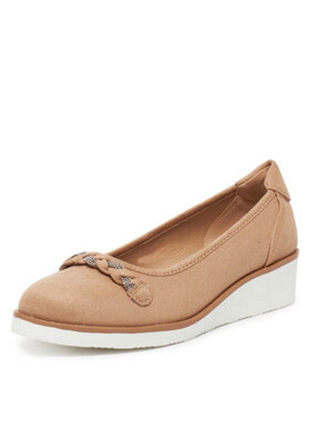 Clara Barson Baleriny WYL3395-7 Beżowy. Kolor: beżowy. Materiał: materiał