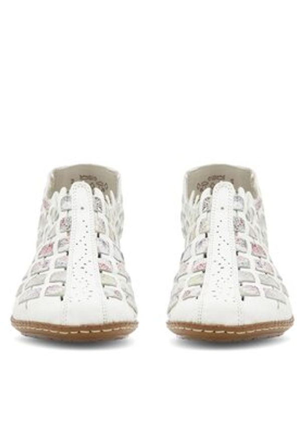 Rieker Półbuty 46778-80 Biały. Kolor: biały. Materiał: skóra