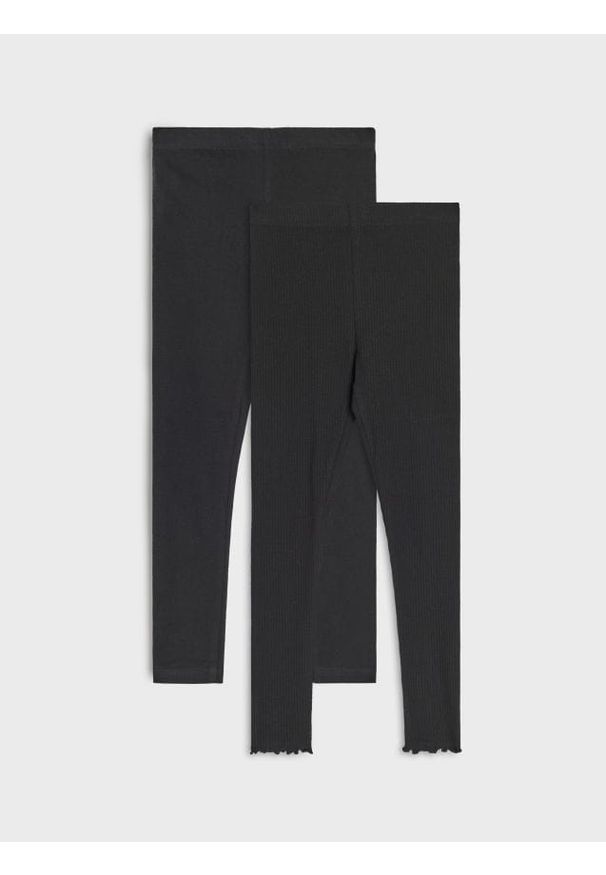 Sinsay - Bawełniane legginsy 2 pack - czarny. Kolor: czarny. Materiał: bawełna