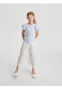 Reserved - Kroszetowe spodnie - biały. Kolor: biały. Materiał: bawełna #1