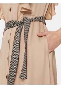 Gaudi Sukienka koszulowa 411BD15002 Beżowy Regular Fit. Kolor: beżowy. Materiał: lyocell. Typ sukienki: koszulowe