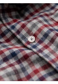 Ombre Clothing - Męska flanelowa koszula w kratę - granatowo-czerwona V3 OM-SHCS-0150 - XXL. Kolor: czerwony. Materiał: bawełna. Styl: klasyczny #6