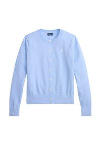 Polo Ralph Lauren Kardigan 211971871504 Niebieski jasny Slim Fit. Typ kołnierza: polo. Kolor: niebieski. Materiał: bawełna #2