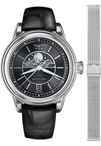 AVIATOR - Zegarek damski Aviator V.1.33.0.252.4-SET srebrny. Kolor: srebrny #1