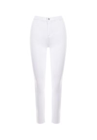 Born2be - Białe Spodnie Skinny Phenameia. Kolor: biały