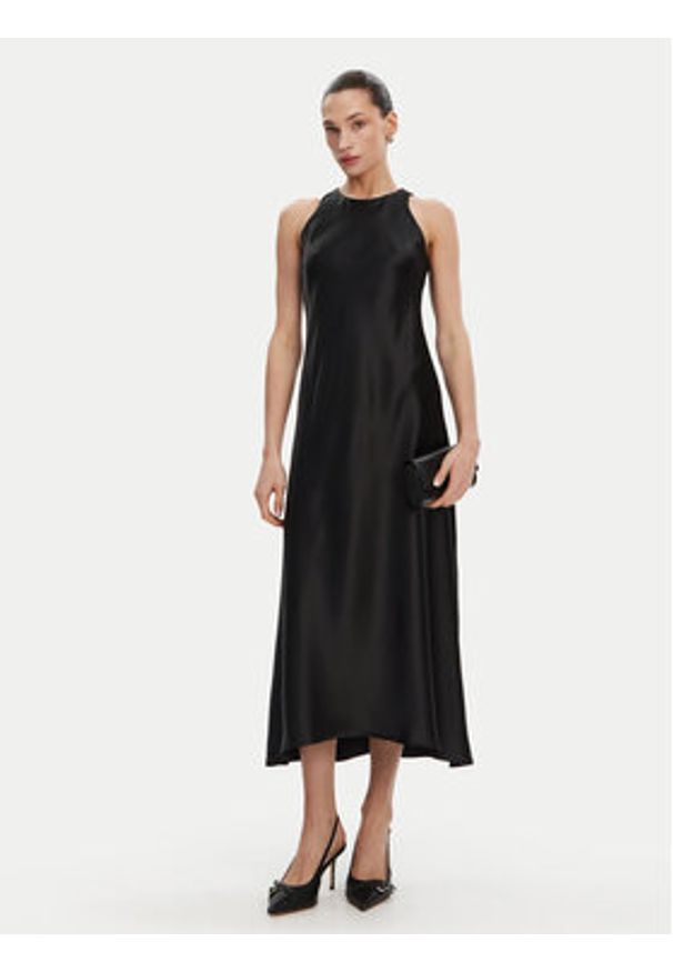 ACCESS FASHION Sukienka koktajlowa 53-3318-107 Czarny Regular Fit. Kolor: czarny. Materiał: syntetyk. Styl: wizytowy