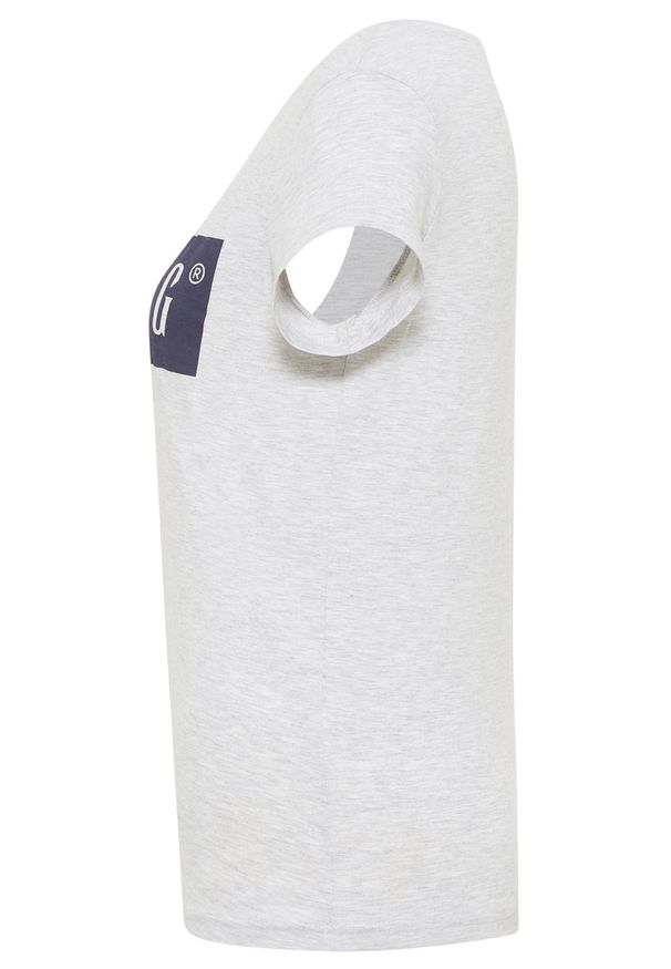 Mustang - MUSTANG ALINA C LOGO TEE DAMSKI T-SHIRT KOSZULKA LOGO LIGHT GREY MELANGE 1013220 4141. Okazja: na co dzień, do pracy. Materiał: jeans, bawełna, skóra. Długość: długie. Styl: casual, elegancki