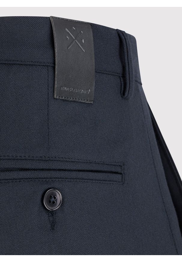 Pako Lorente - PAKO LORENTE – Casualowe granatowe spodnie męskie. Okazja: na co dzień. Kolor: niebieski. Materiał: poliester, elastan, wiskoza. Wzór: gładki. Sezon: jesień. Styl: casual