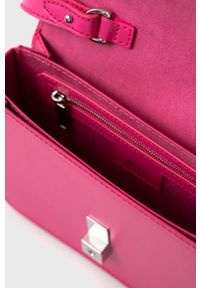 BOSS torebka skórzana kolor różowy. Kolor: różowy. Materiał: skórzane. Rodzaj torebki: na ramię #2