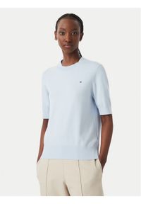 TOMMY HILFIGER - Tommy Hilfiger Bluzka WW0WW49705 Niebieski Slim Fit. Kolor: niebieski. Materiał: bawełna #1