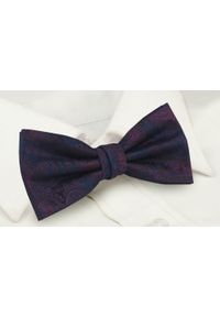 Mucha Męska z Poszetką - Chattier - Granat i Bordo. Kolor: czerwony, wielokolorowy, niebieski. Styl: sportowy, elegancki #3